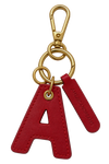 A Signature Leather Key Chain Lipstick Red