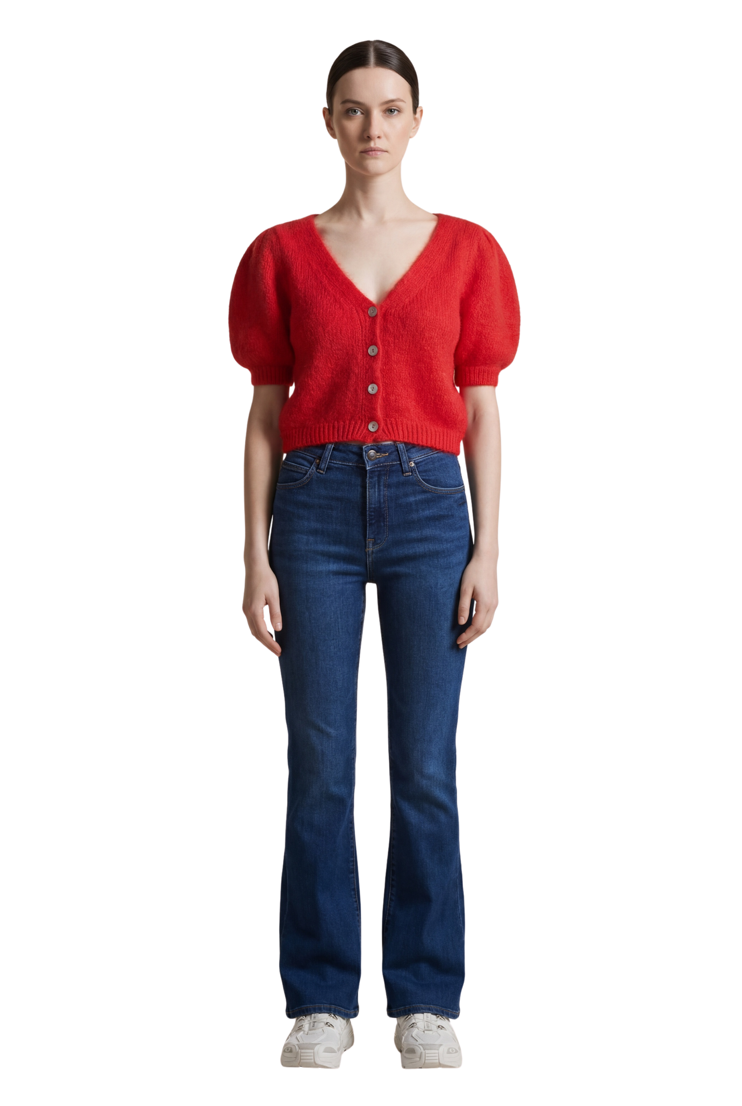 Harper Cardigan Lipstick Red