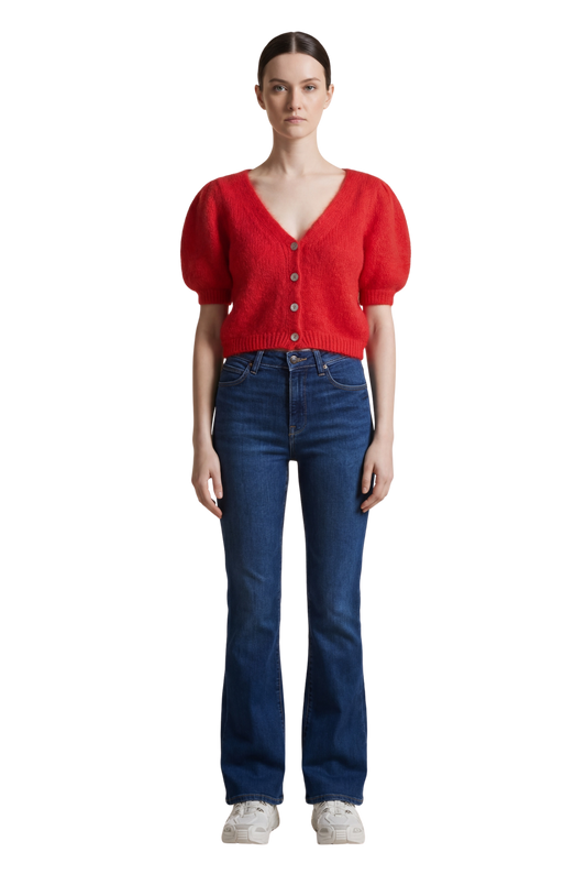 Harper Cardigan Lipstick Red