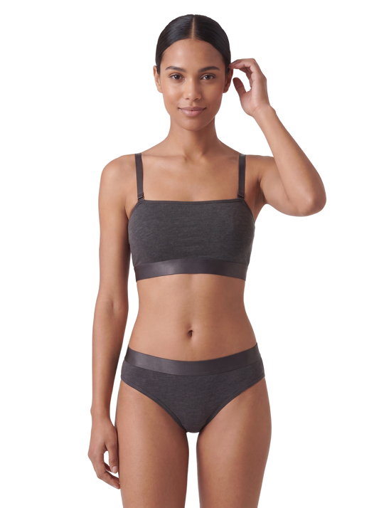ICONIC Bandeau Bralette Anthracite Grey - model front