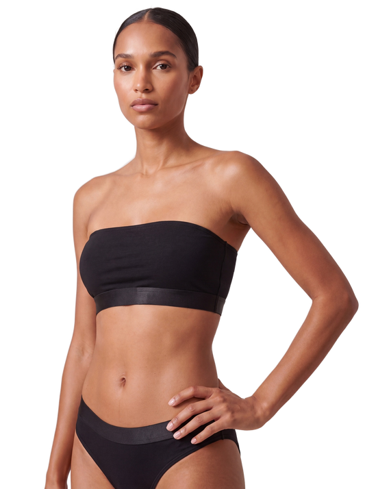 ICONIC Bandeau Bralette Black - worn strapless