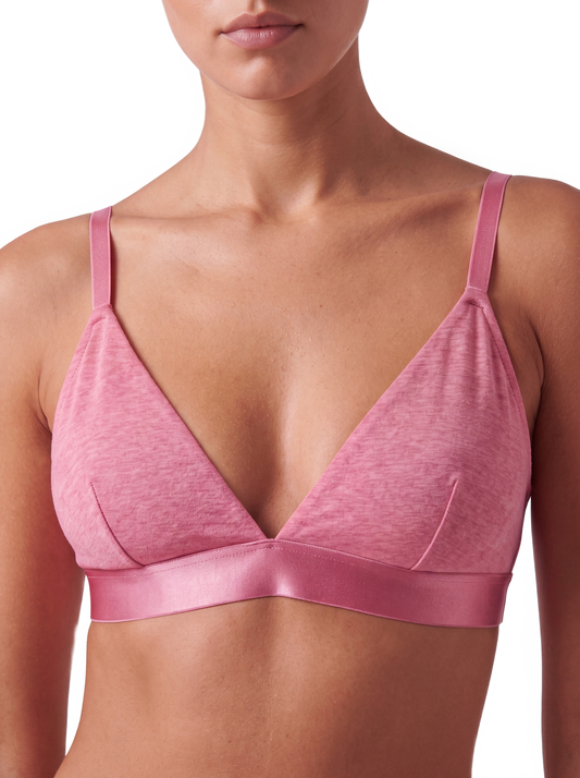 Iconic Triangle Bralette Soft Berry model image close-up