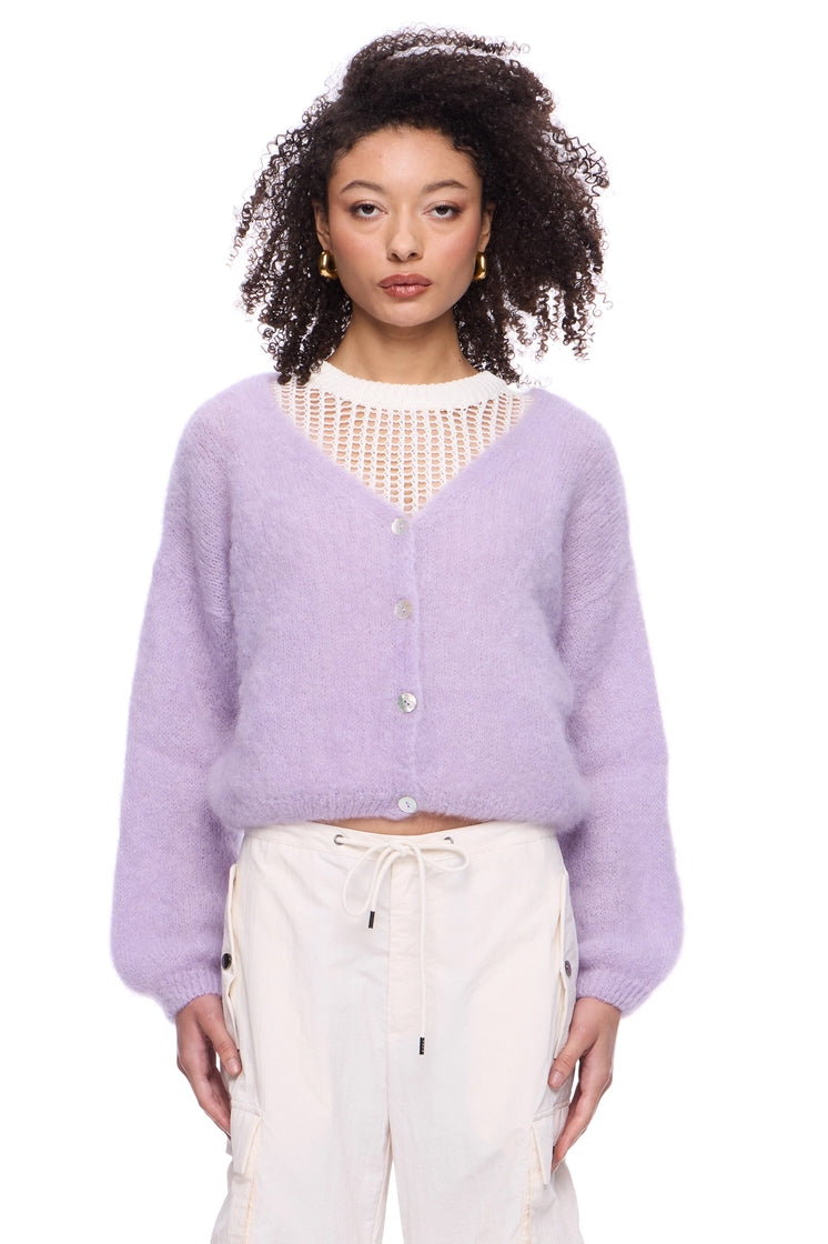 Cornelia Cropped Cardigan Light Purple