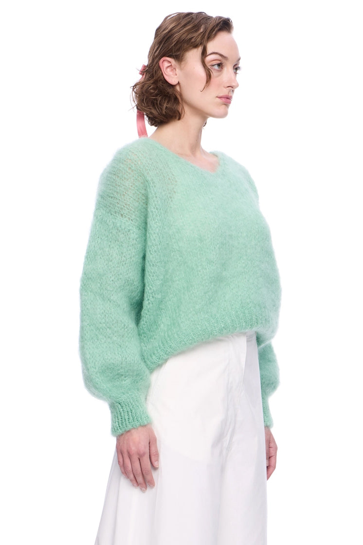 Milana LS Mohair Knit Light Green