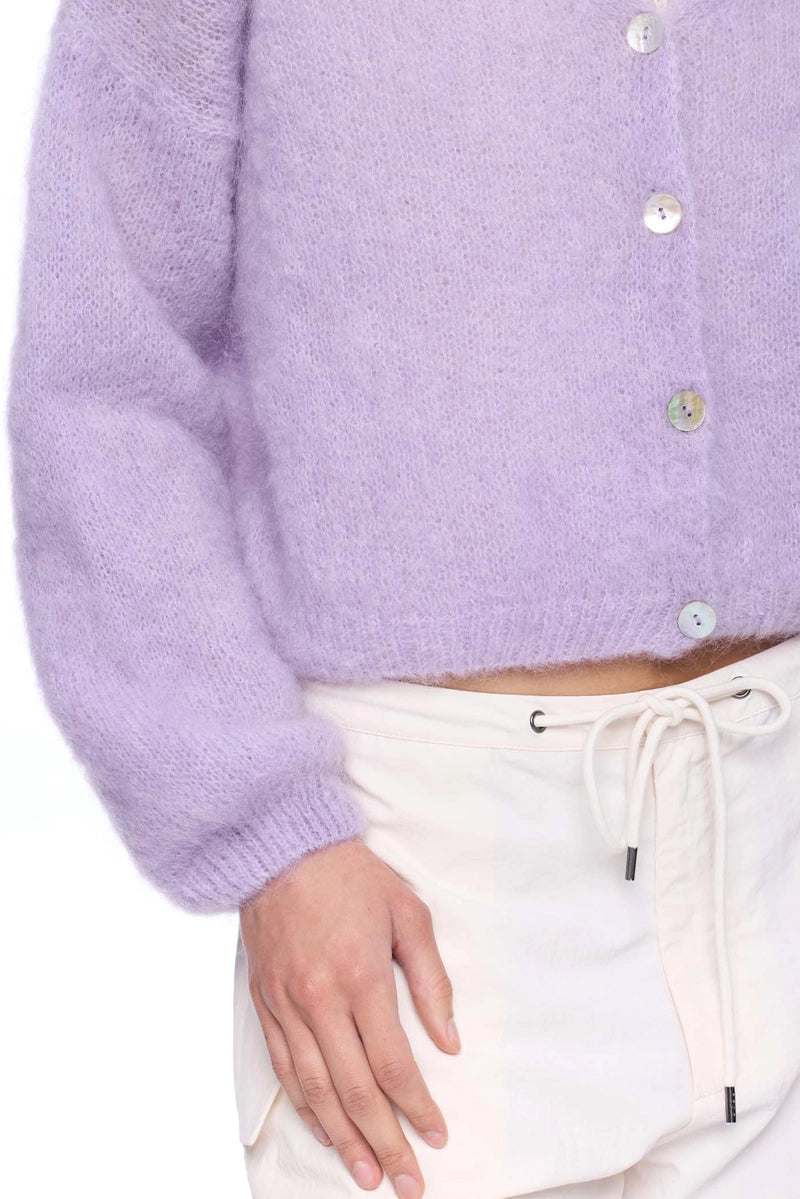 Cornelia Cropped Cardigan Light Purple