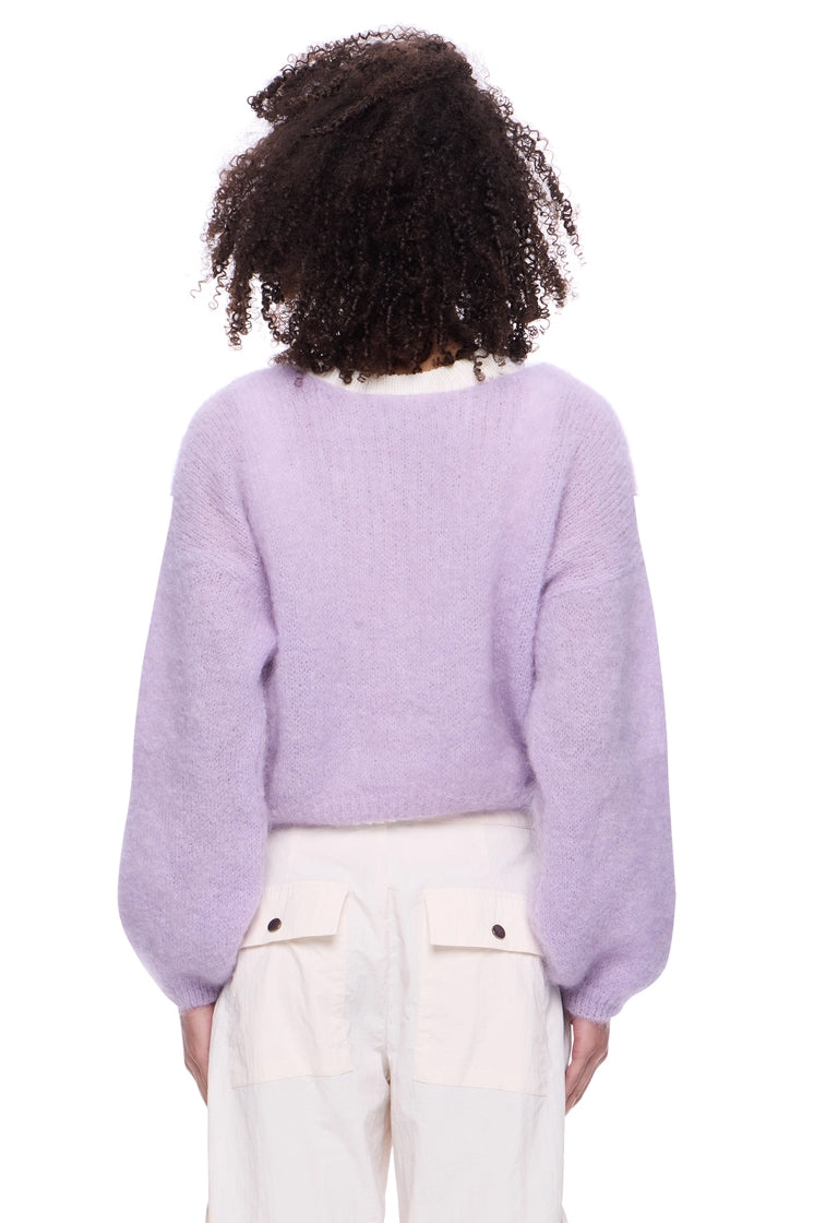 Cornelia Cropped Cardigan Light Purple