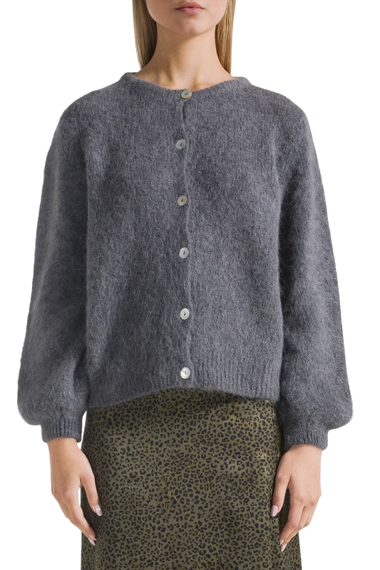 Susan Alpaca Cardigan Anthracite Grey