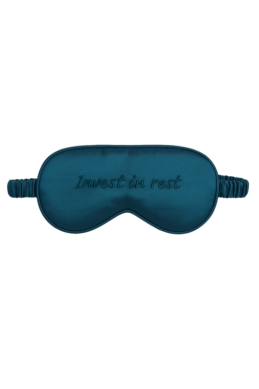 Cheri Silk Sleeping Mask Teal Blue