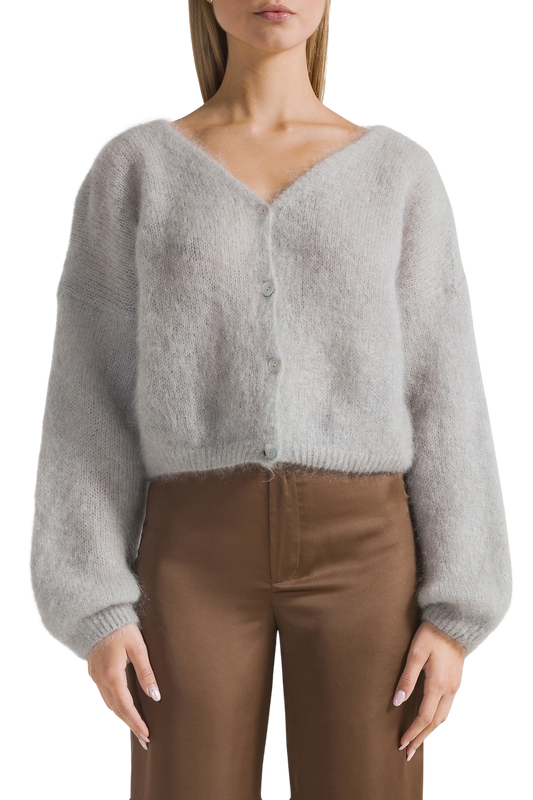 Cornelia Cropped Cardigan Light Grey