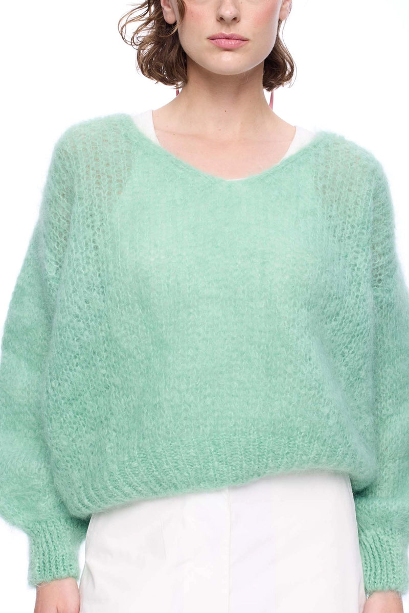 Milana LS Mohair Knit Light Green