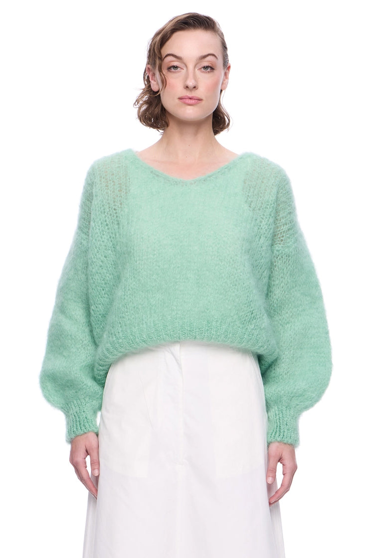 Milana LS Mohair Knit Light Green