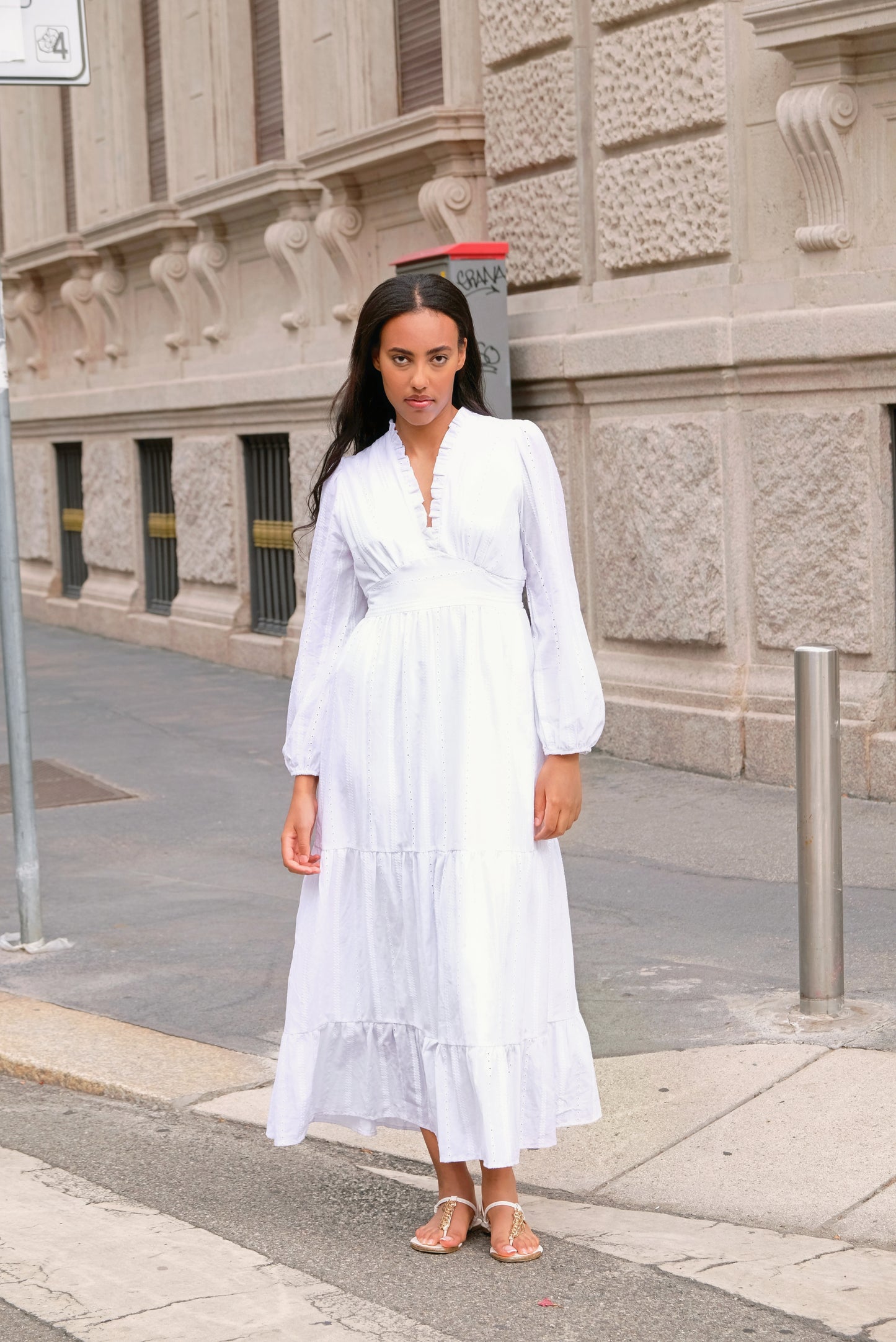 Umi Cotton Long Dress White