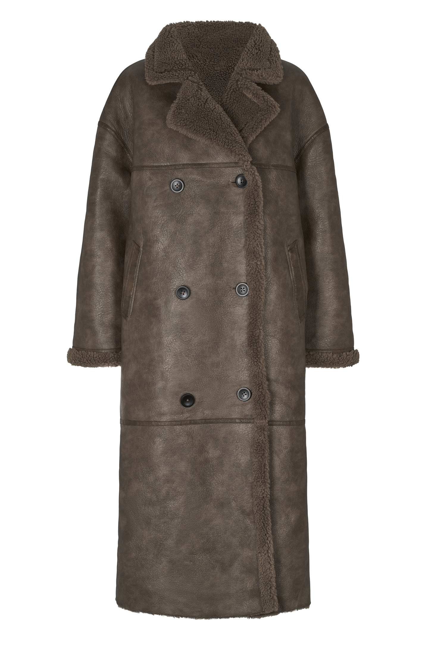 Joa Wool Coat Long Chocolate Brown