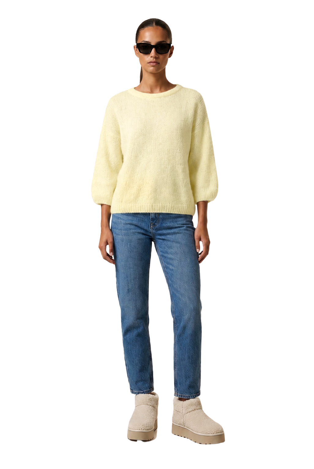 Josie Pullover 3/4 Short Sleeves Light Yellow