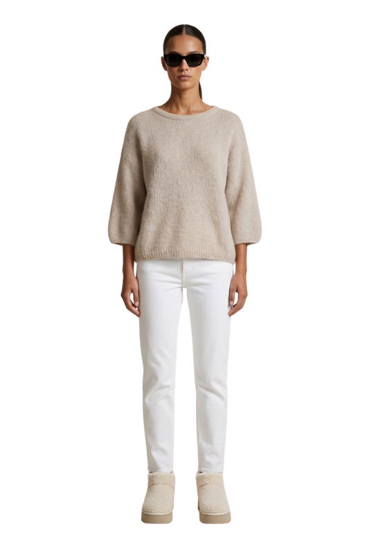 Josie Pullover 3/4 Short Sleeves Beige