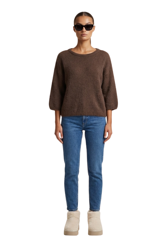 Josie Pullover 3/4 Short Sleeves Cocoa
