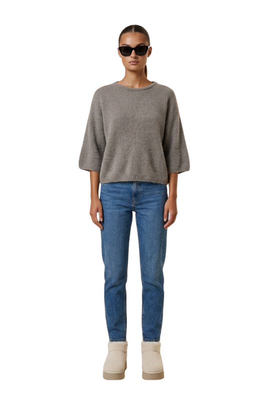Josie Pullover 3/4 Short Sleeves Light Taupe