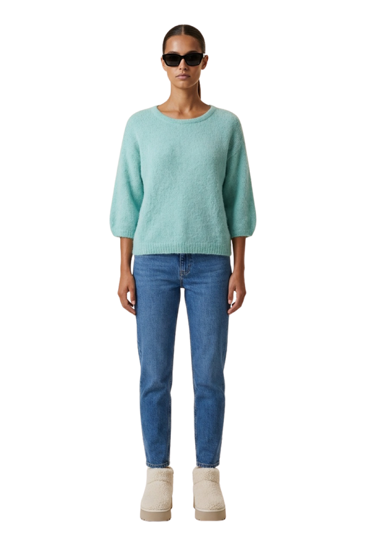 Josie Pullover 3/4 Short Sleeves Seafoam Green
