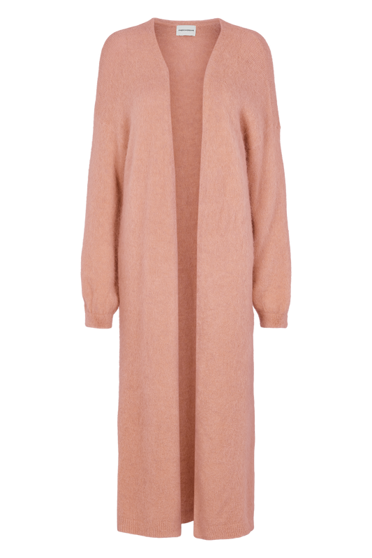 June Long Alpaca Cardigan Papaya Punch