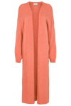 June Long Alpaca Cardigan Salmon