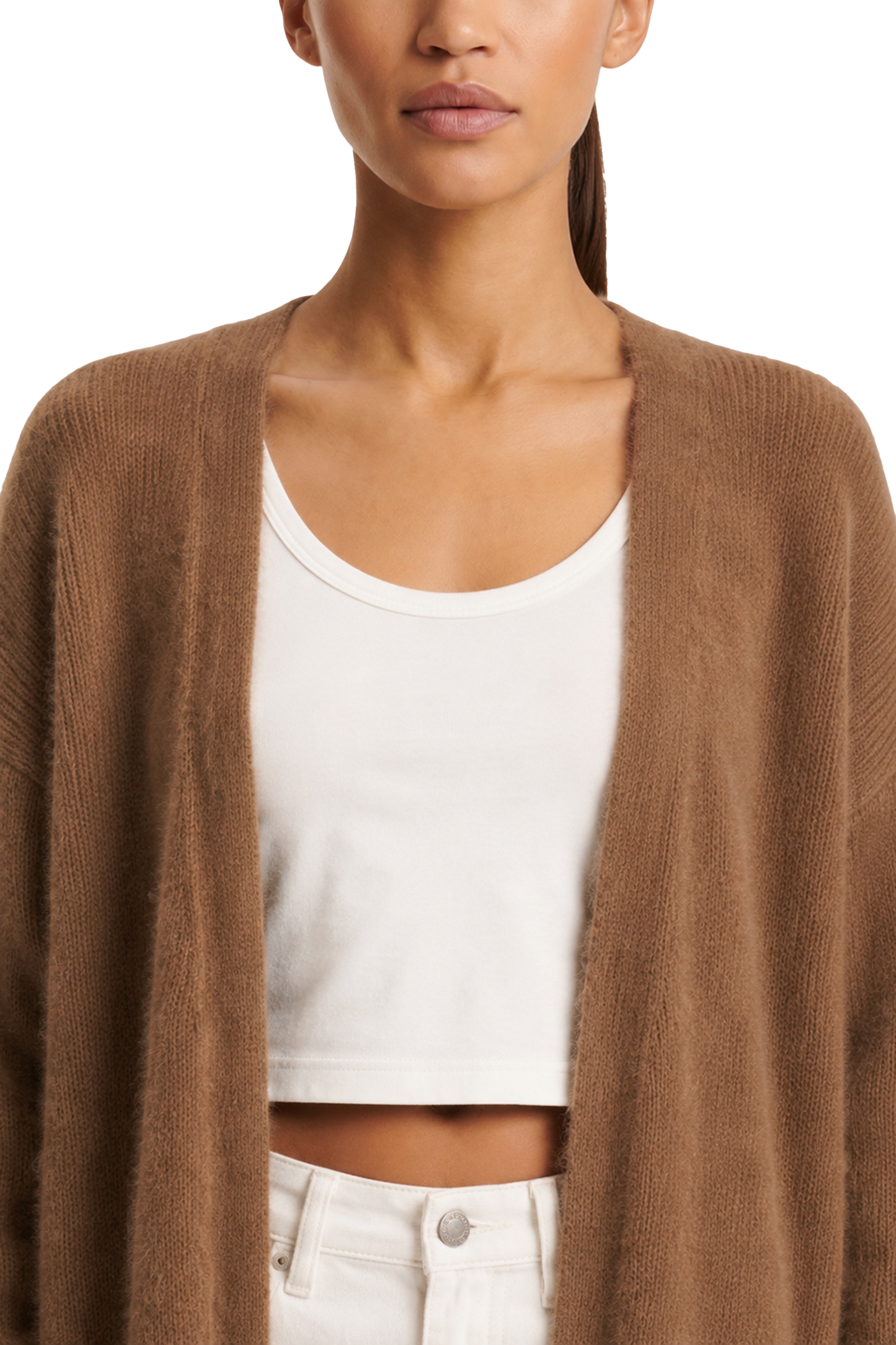 June Long Alpaca Cardigan Medium Brown