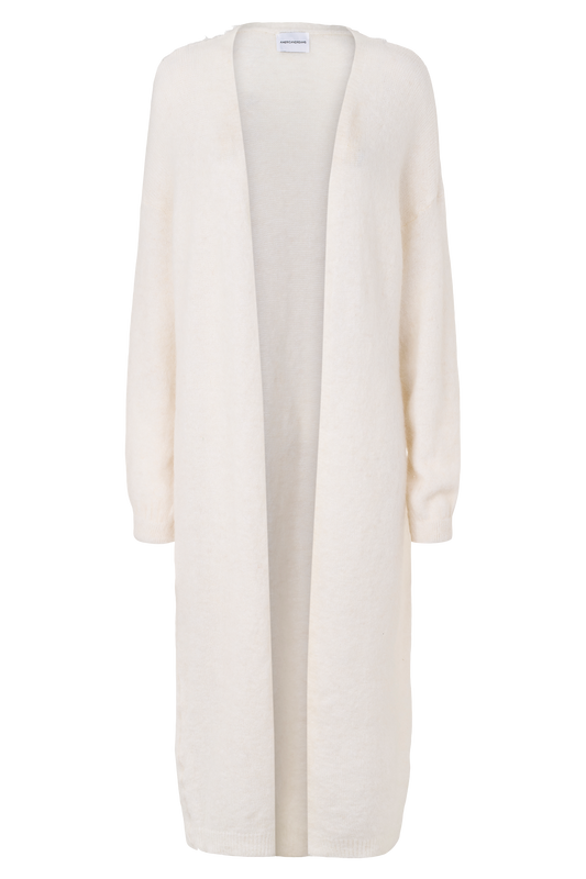 June Long Alpaca Cardigan White