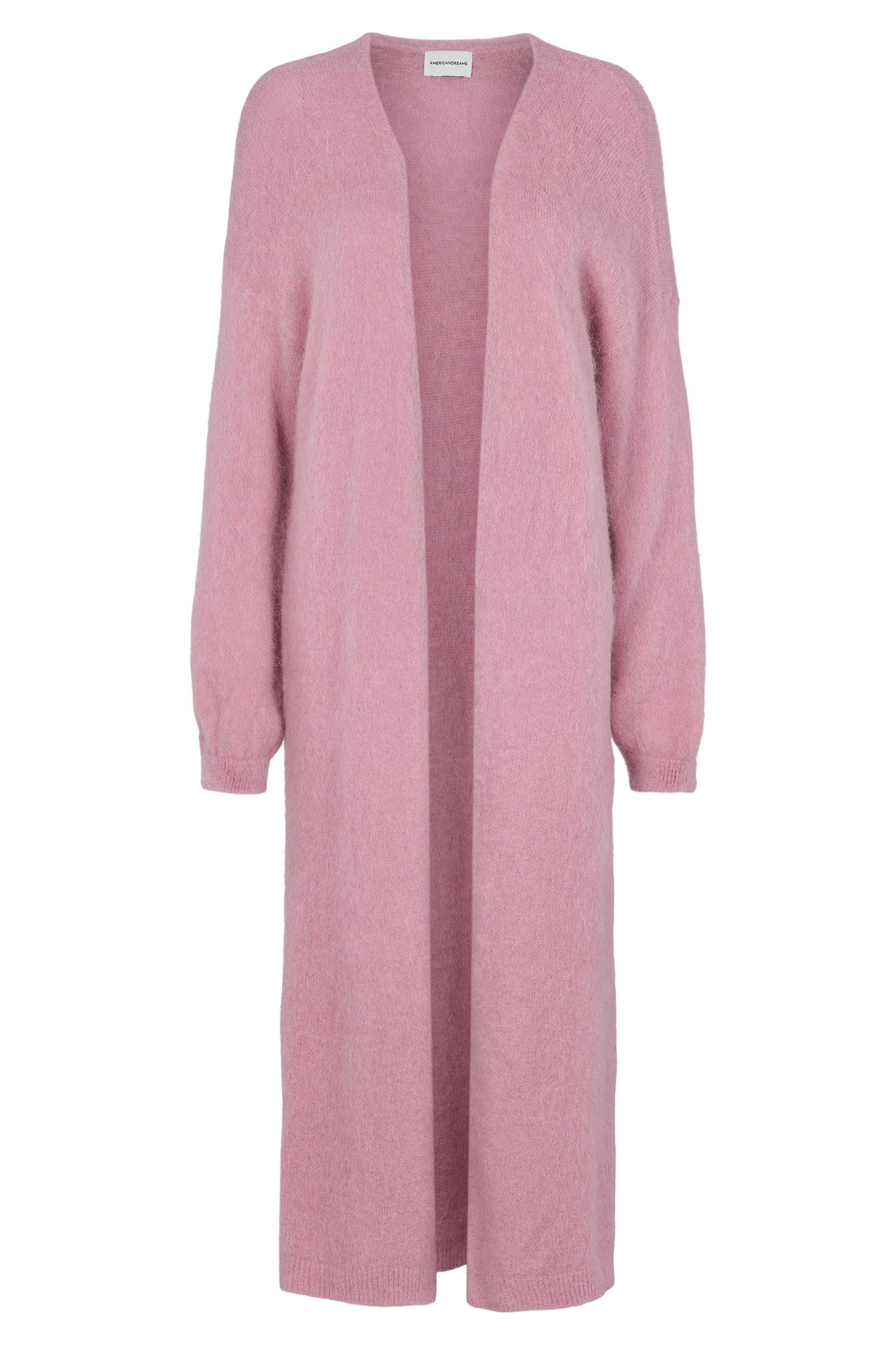 June Long Alpaca Cardigan Soft Berry