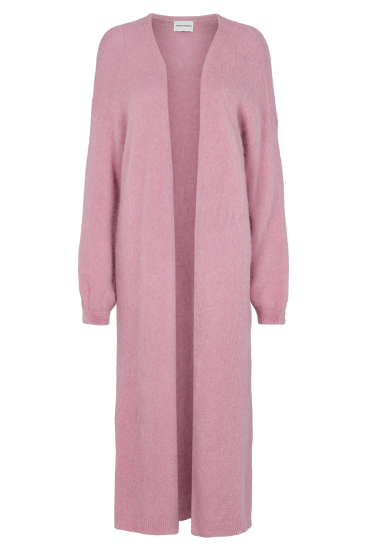 June Long Alpaca Cardigan Soft Berry