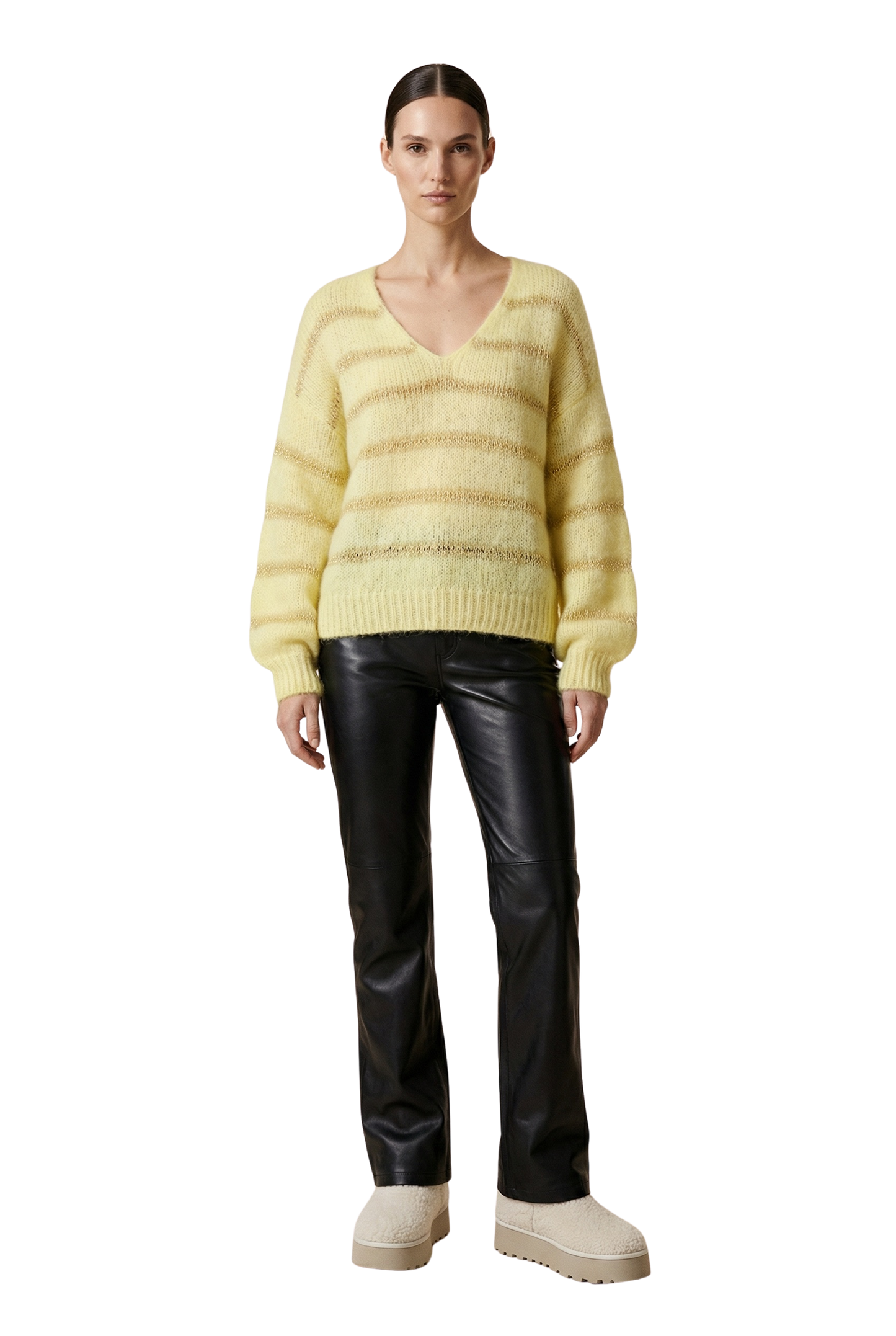 Katie LS Knit Light Yellow W/ Light Yellow Lurex