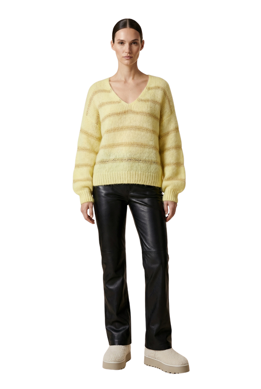 Katie LS Knit Light Yellow W/ Light Yellow Lurex