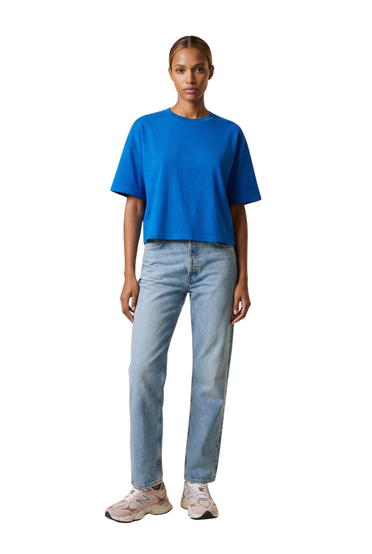 Kelly Boxy Tee Short Electric Blue