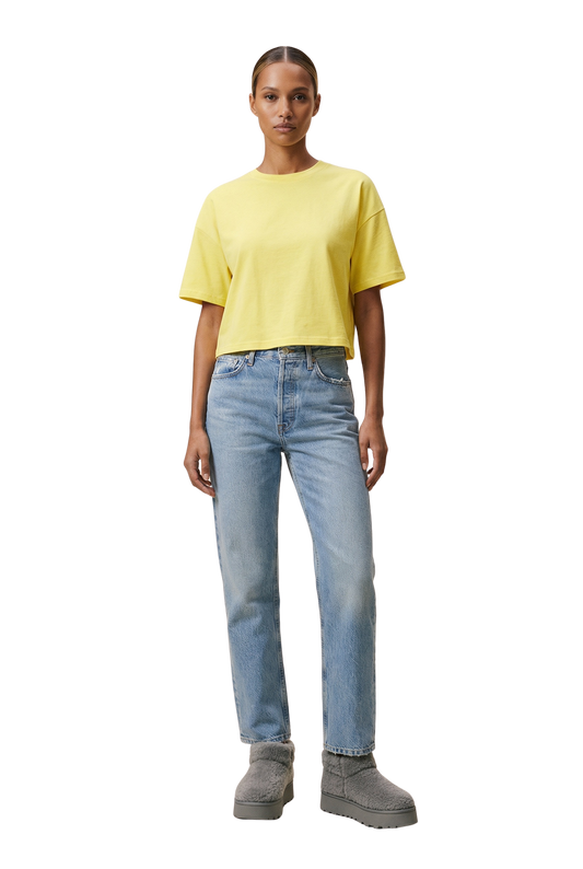 Kelly Boxy Tee Short Neon Yellow