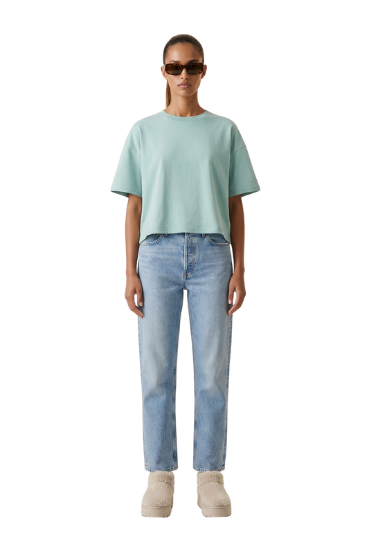 Kelly Boxy Tee Short Turquoise