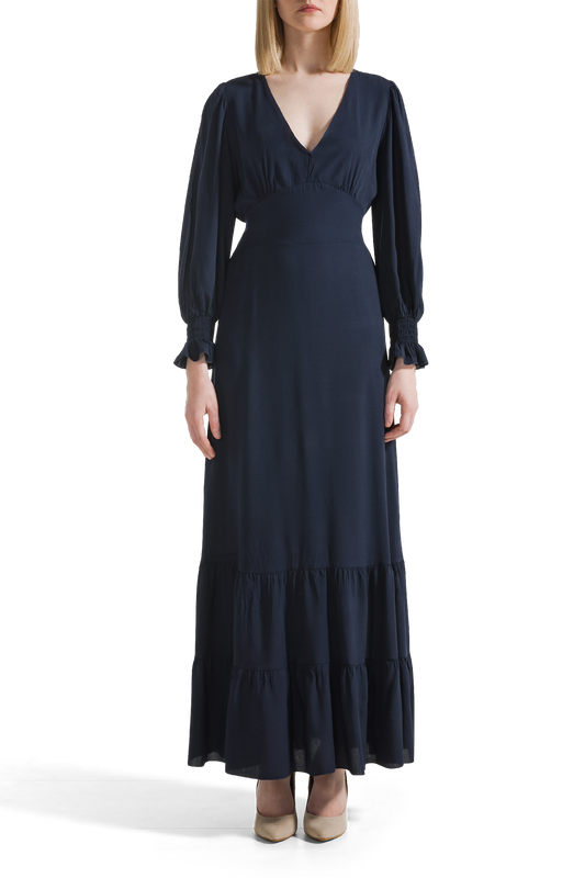 Koko Dress Long Closed Back Navy Blue