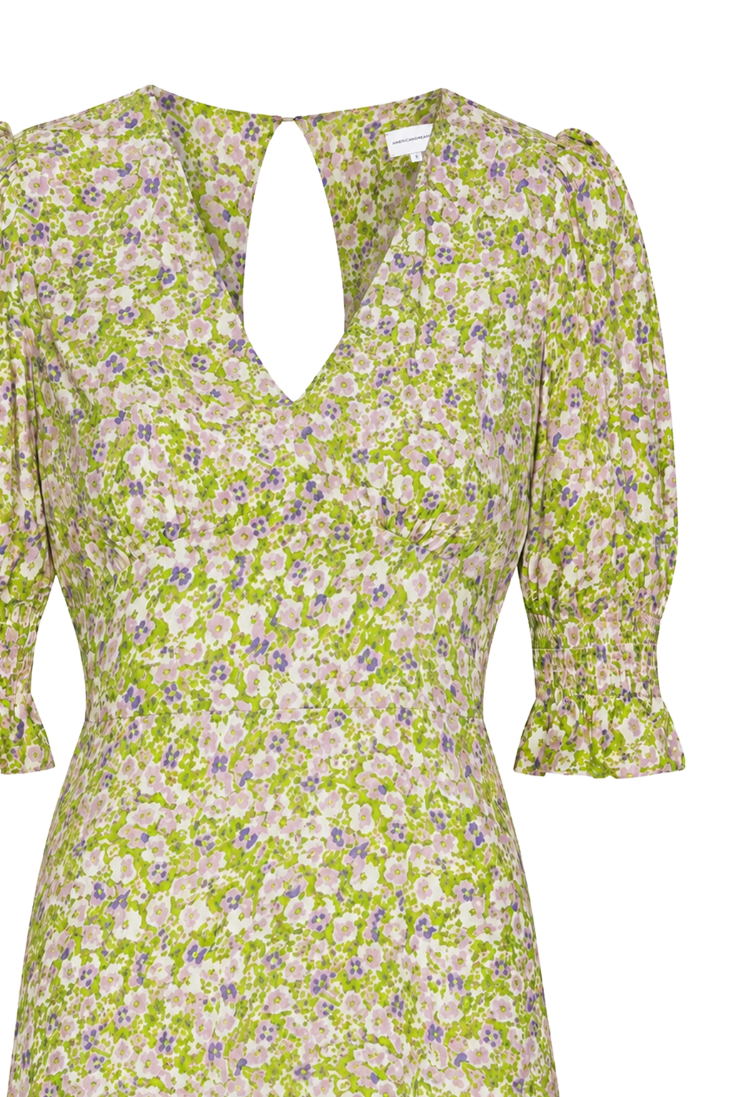 Koko Dress Long Open Back Green Purple Flower