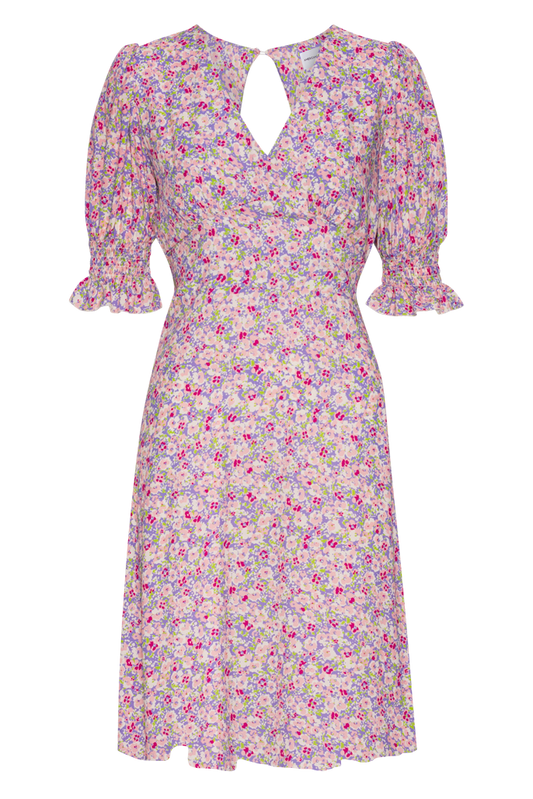 Koko Short Dress Purple Summer Flower