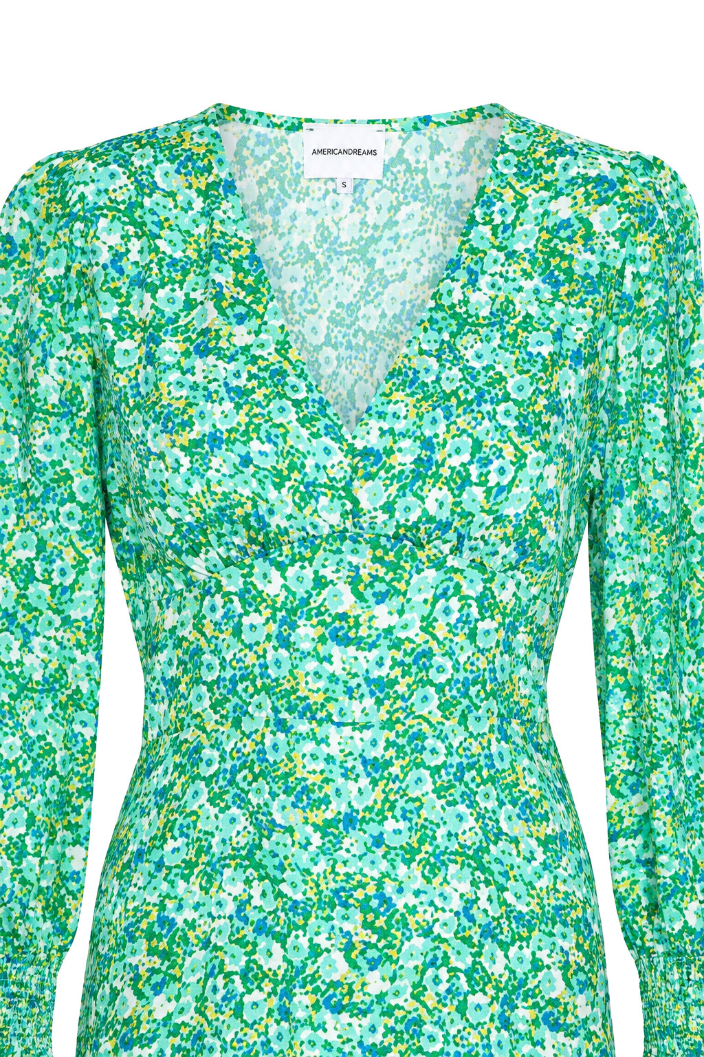 Koko Dress Short Closed Back Emerald Green Summer Flower