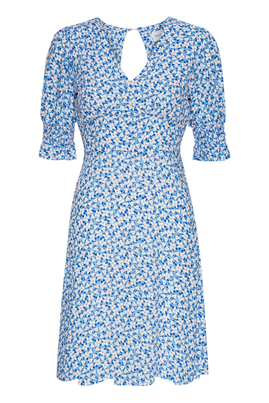 Koko Short Dress Blue White Flower