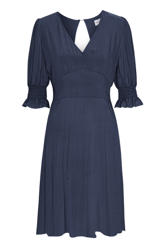 Koko Short Dress Navy Blue Solid
