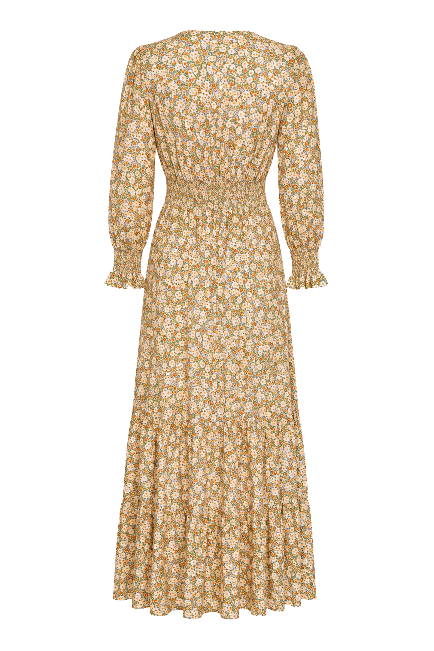 Koko Dress Long Closed Back Dusty Green Flower
