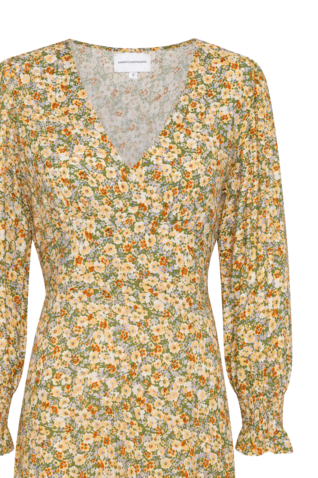 Koko Dress Long Closed Back Dusty Green Flower
