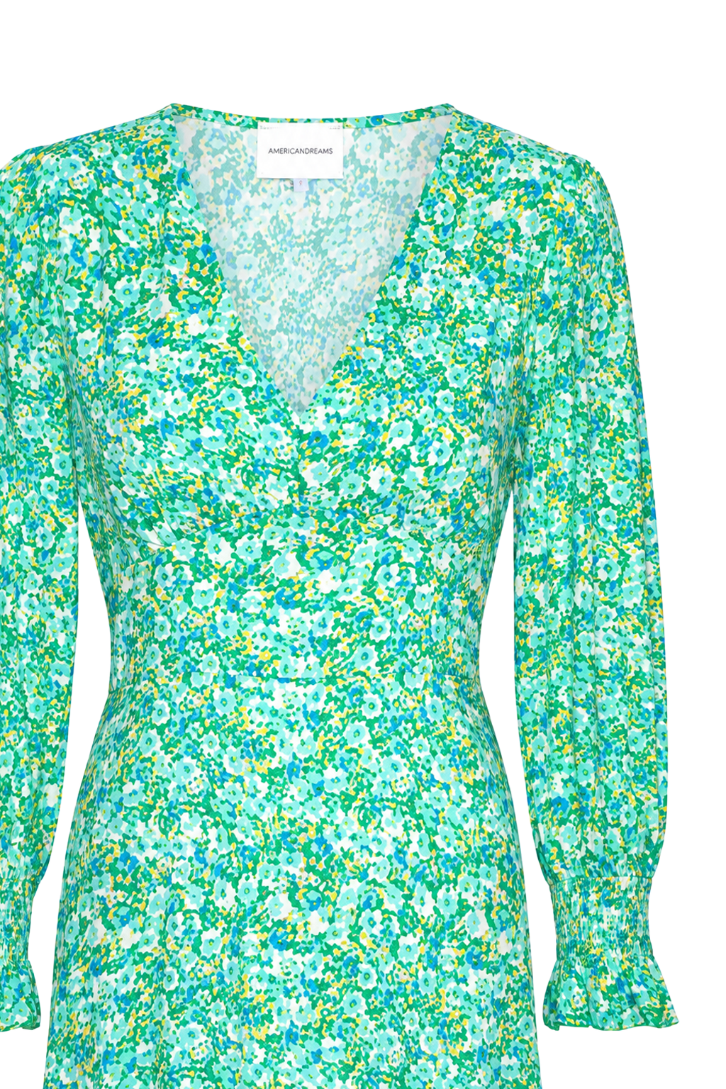 Koko Dress Long Closed Back Emerald Green Summer Flower