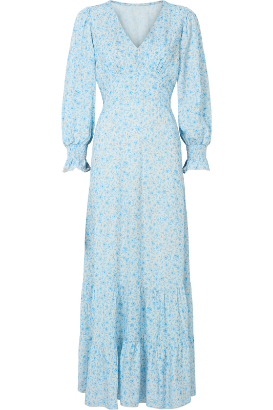 Koko Dress Long Closed Back Light Blue Flower