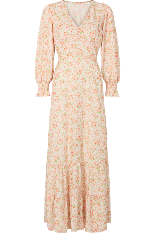 Koko Dress Long Closed Back Light Peach Flower