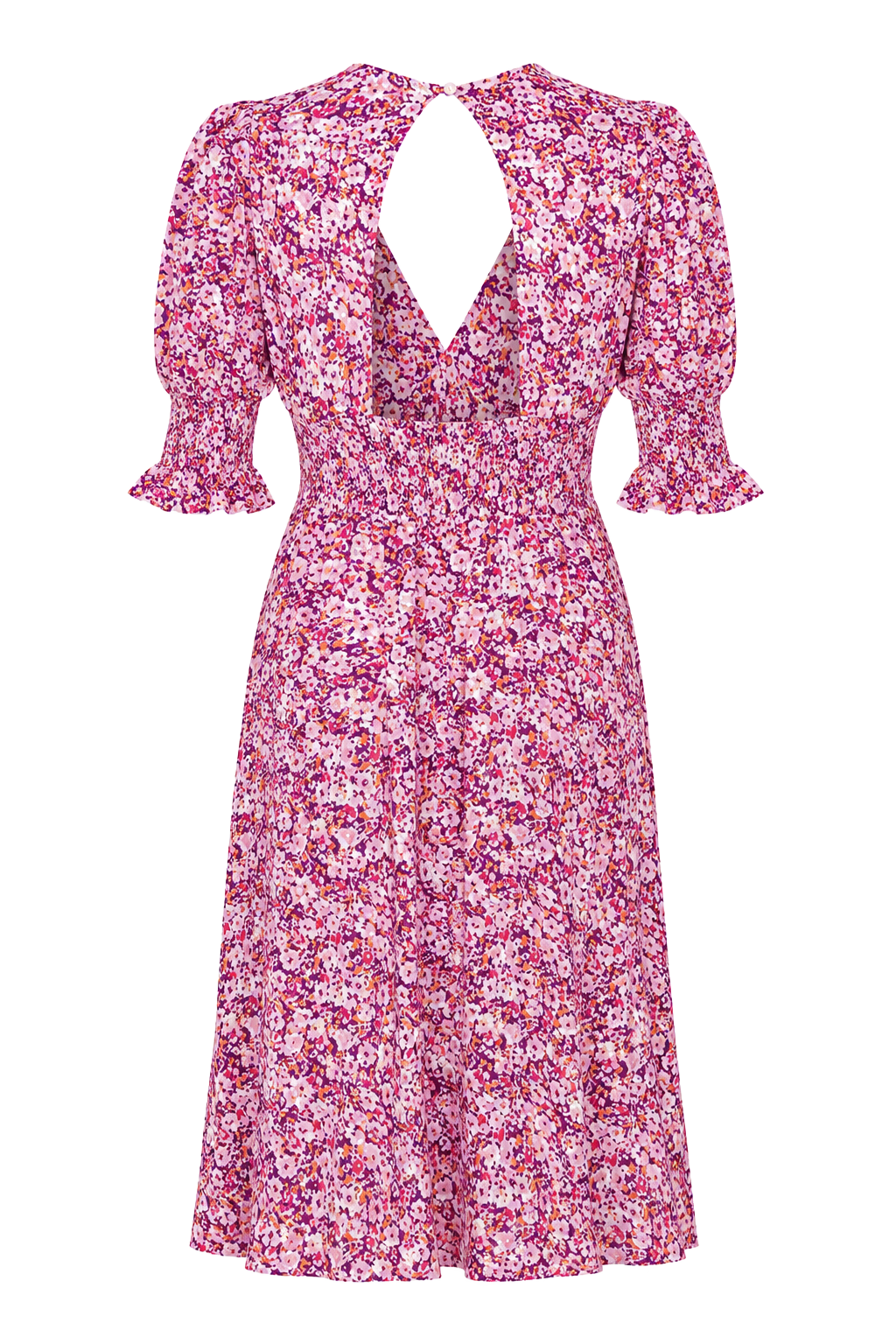 Koko Short Dress Lilac Bordeaux Big Flower