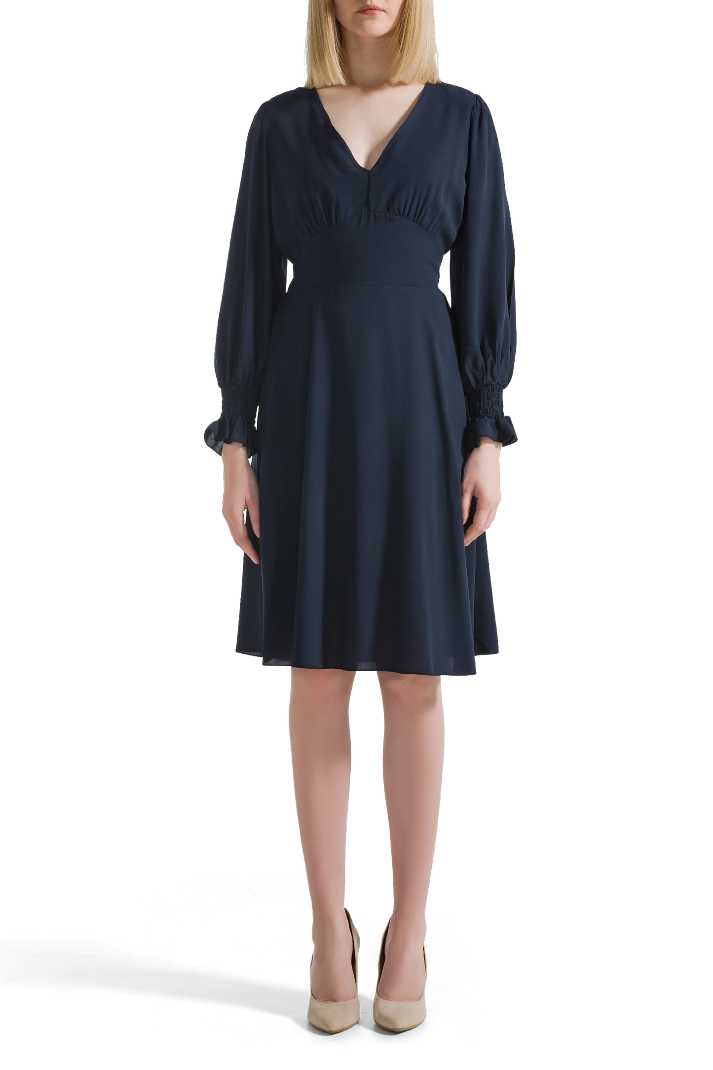 Koko Short Dress Navy Blue Solid
