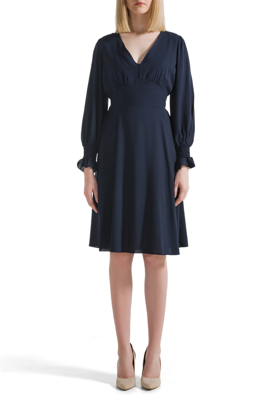 Koko Short Dress Navy Blue Solid