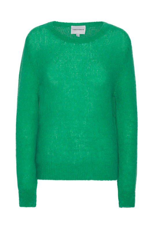 Ulla O Neck Knit Pullover Emerald Green