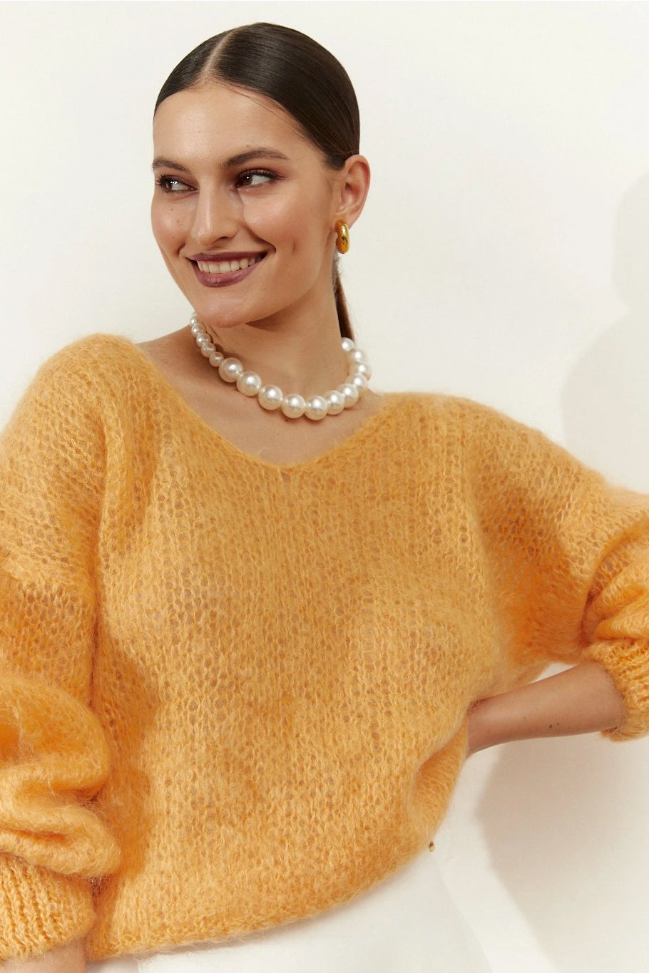 Milana LS Mohair Knit Light Orange