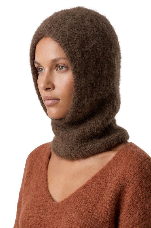Lara Balaclava Beanie Dark Brown